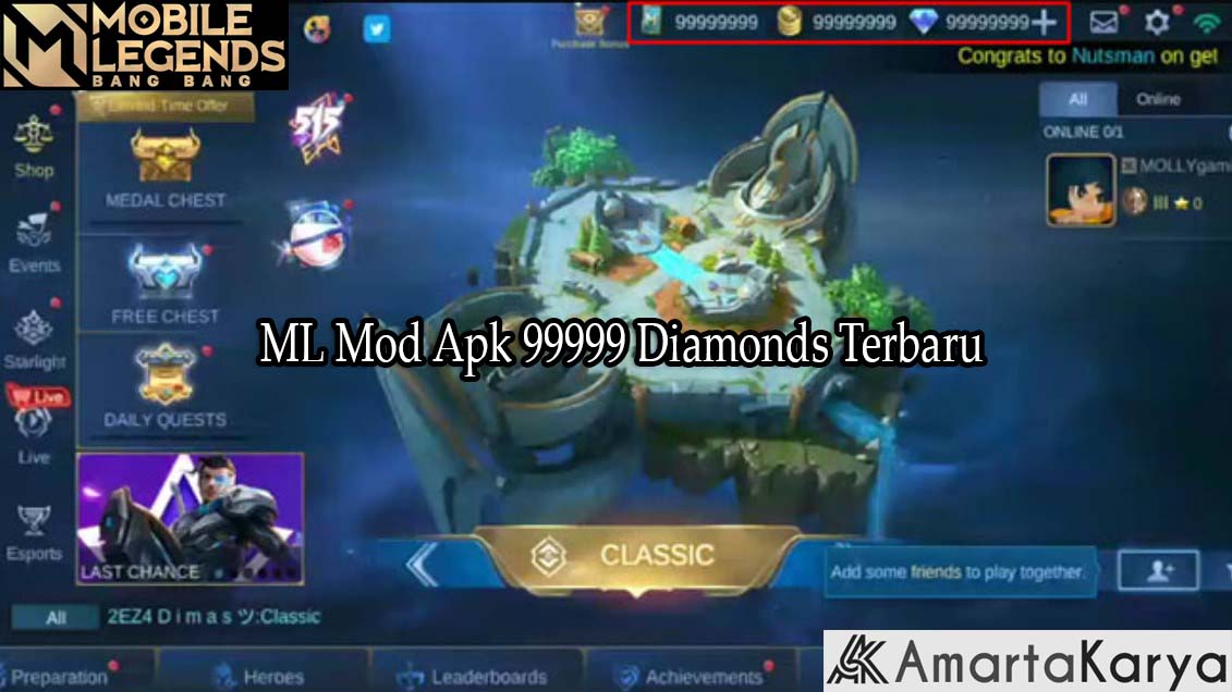 ML Mod Apk 99999 Diamonds Terbaru